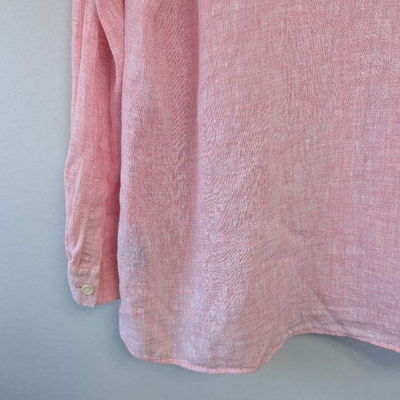 Lafayette 148 Linen Button Peasant Top - Picture 11 of 14